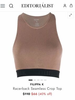 Filippa K Taupe Racerback Seamless Sports Crop
